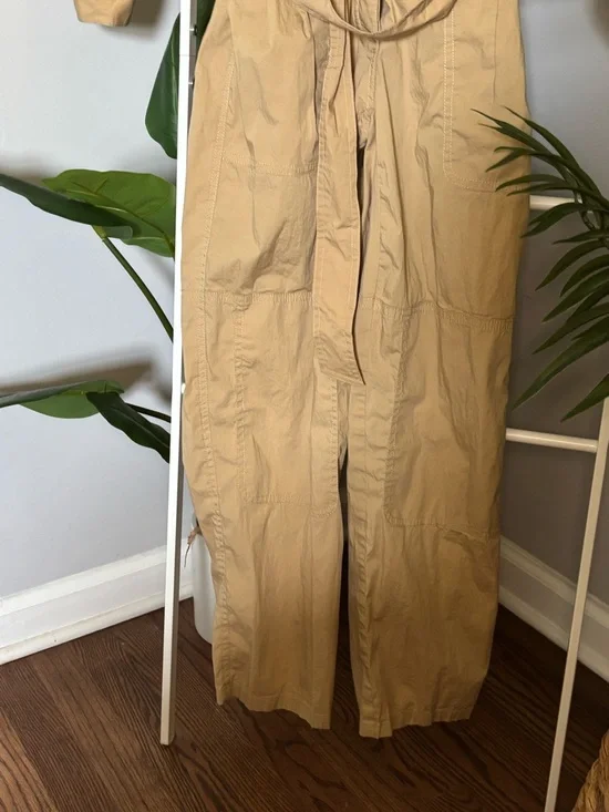Michael Kors Tan Button-Front Utility Jumpsuit - Picture 5 of 14